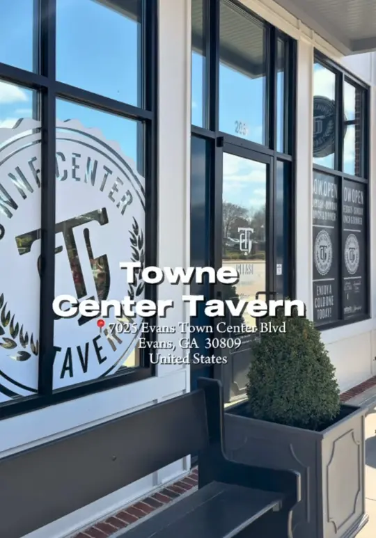 Towne Center Tavern in Evans showing restaurant visit, atmosphere, video by cookinwithdeohveon on TikTok