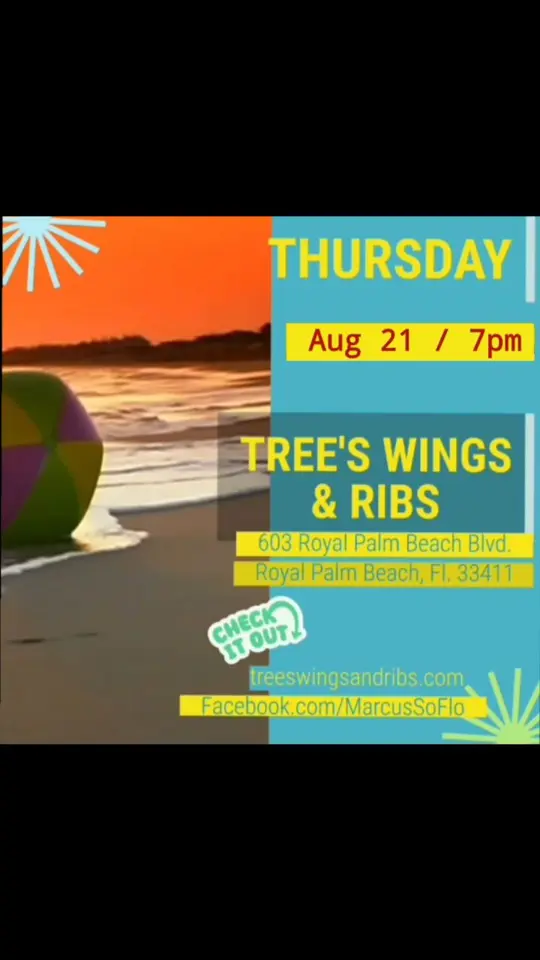 Tree's Wings & Ribs in Royal Palm Beach showing live music, eats, video by Marcus Soflo on Facebook