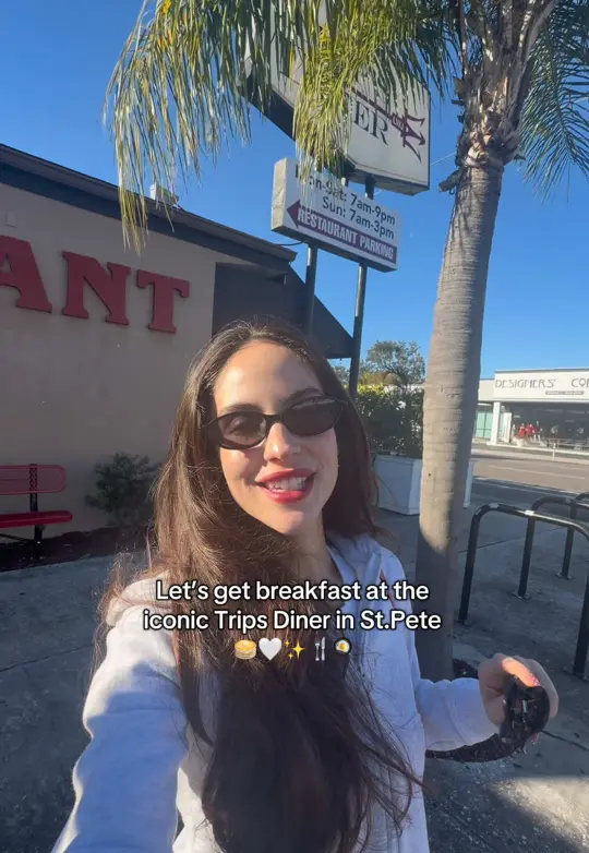 Trip's Diner in St. Petersburg showing review, breakfast, video by stpeteprincess on TikTok