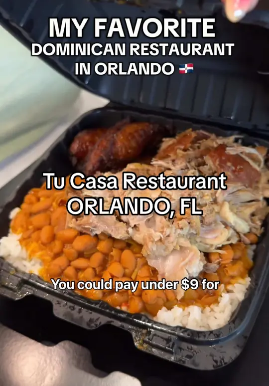 Tu Casa Restaurant in Orlando showing review, visit, dominican food, video by beercutieandfoodie on TikTok