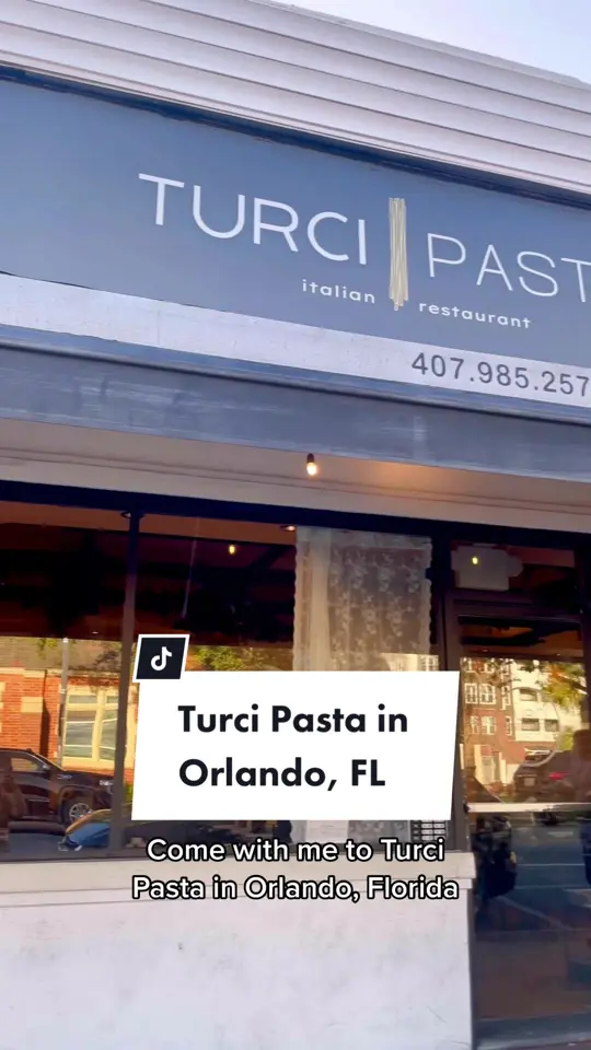 Turci Pasta in Orlando showing restaurant visit, homemade pasta, purple sweet potato stuffed gnocchi, tiramisu, video by christinainitalia on TikTok