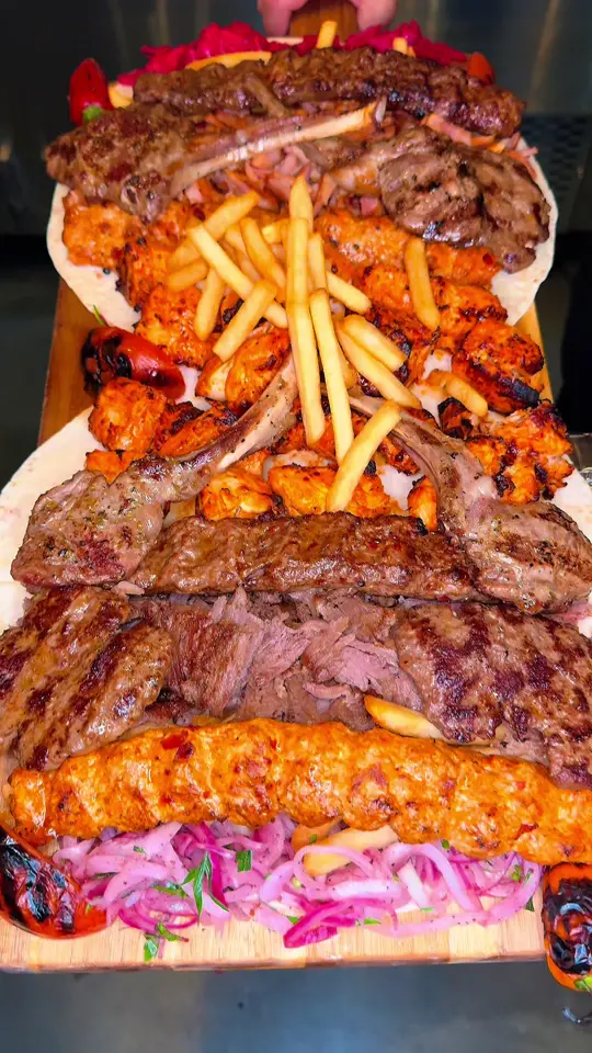 Turkish Kitchen in Brandon showing food, mix plate, video by saharaturkishgrill on TikTok
