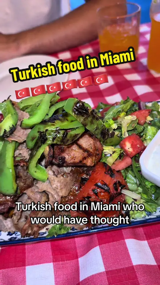 Turkuaz Mediterranean Restaurant in Miami Beach showing review, visit, lamb chops, mixed array of meats, video by hreatsss on TikTok