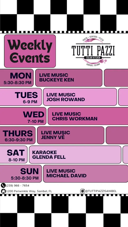 Tutti Pazzi Italian Kitchen in Sanibel showing live music, atmosphere, video by Tutti Pazzi on Facebook