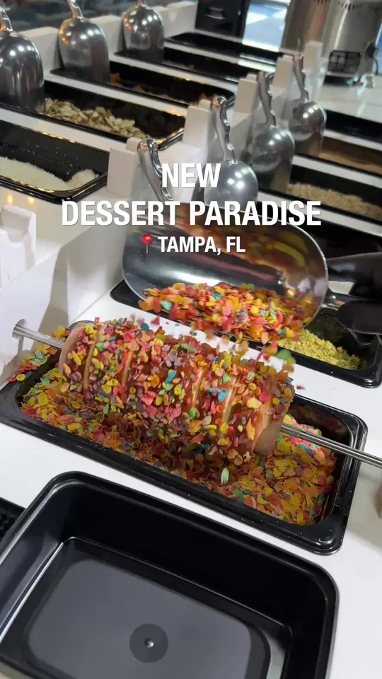 Twisted Rolls Chimney Cakes in Tampa showing review, visit, dessert, chimney cake, soft serve, video by tampabayraw on TikTok