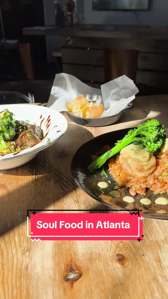 Twisted Soul Cookhouse & Pours in Atlanta showing restaurant, soul food, video by discoveratlanta on TikTok