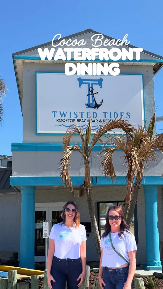 Twisted Tides Rooftop Beach Bar & Restaurant in Cocoa Beach showing review, visit, creative cocktails, coastal bites, video by fl_source_cocoa_beach on TikTok