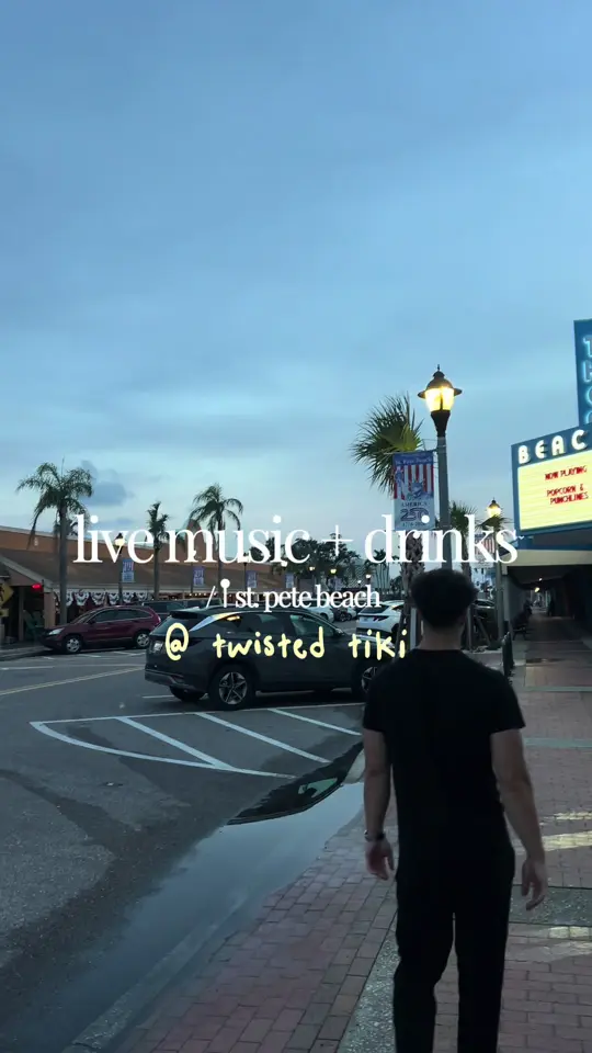 Twisted Tiki Bar & Grill in St. Pete Beach showing live music, visit, video by julia.ugc.life on TikTok