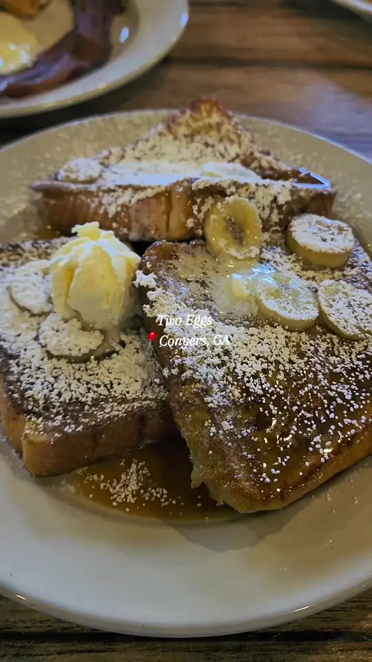 Two Eggs Restaurant in Conyers showing restaurant review, brunch, video by atlantasfatfoodie on TikTok