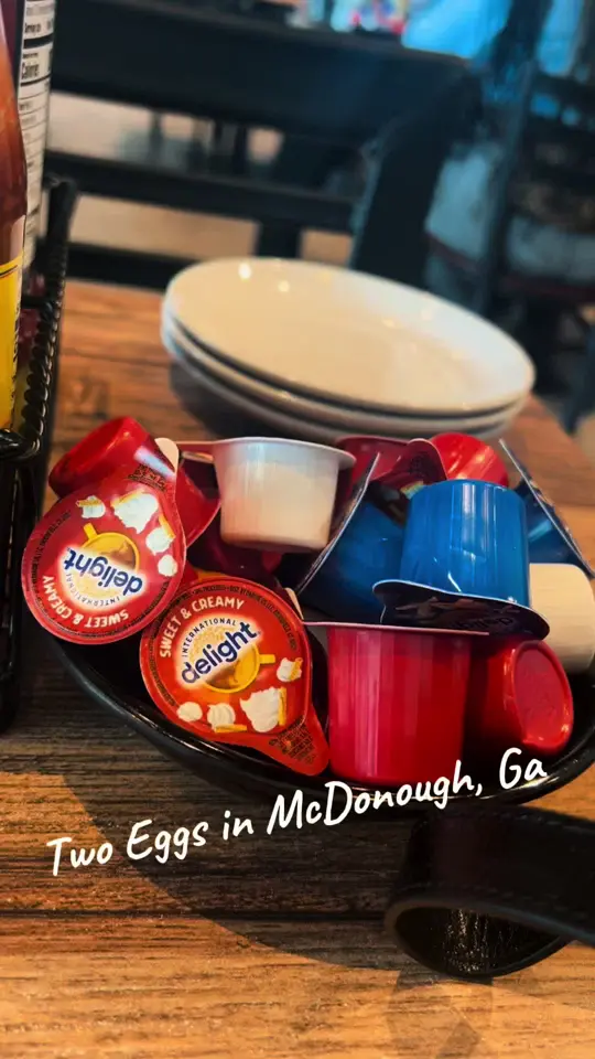 Two Eggs Restaurant in Conyers showing brunch, breakfast bowl with chicken sausage, dj, cocktails, video by dryogi26 on TikTok