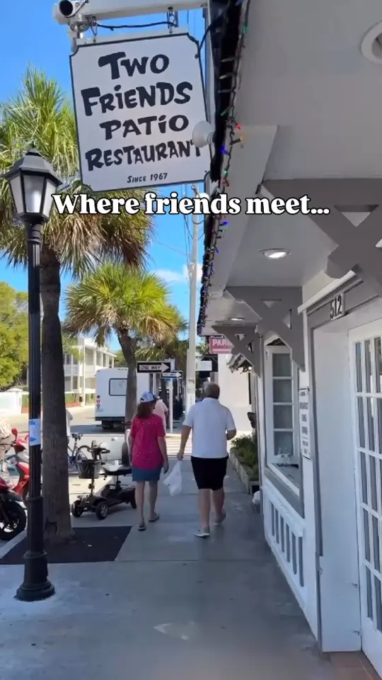 Two Friends Patio Restaurant in Key West showing live music, happy hour, seafood, bloody marys, breakfast, video by Two Friends Patio Restaurant on Facebook