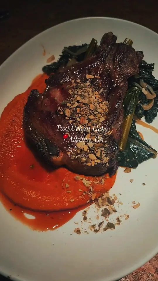 TWO urban licks in Atlanta showing restaurant review, seafood, bbq, brisket, video by atlantasfatfoodie on TikTok