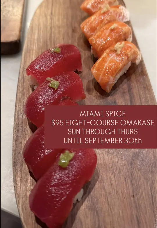 Uchi Miami in Miami showing food, omakase, miami spice, video by avyana_brie on TikTok