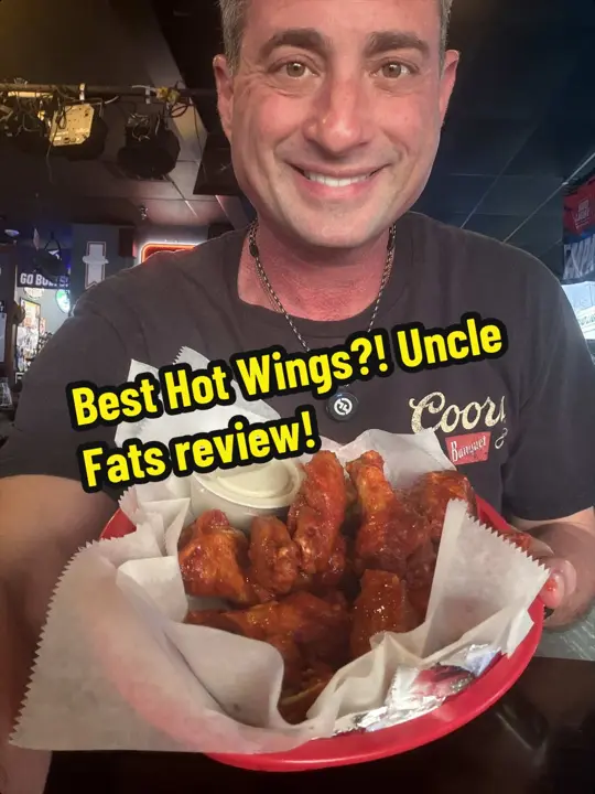 Uncle Fats Tavern in Temple Terrace showing food review, chicken wings, video by foodiejustice on TikTok