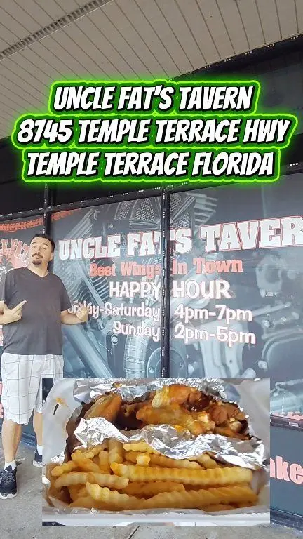 Uncle Fats Tavern in Temple Terrace showing food, honey medium wings, video by The Honest Food Guy on Facebook
