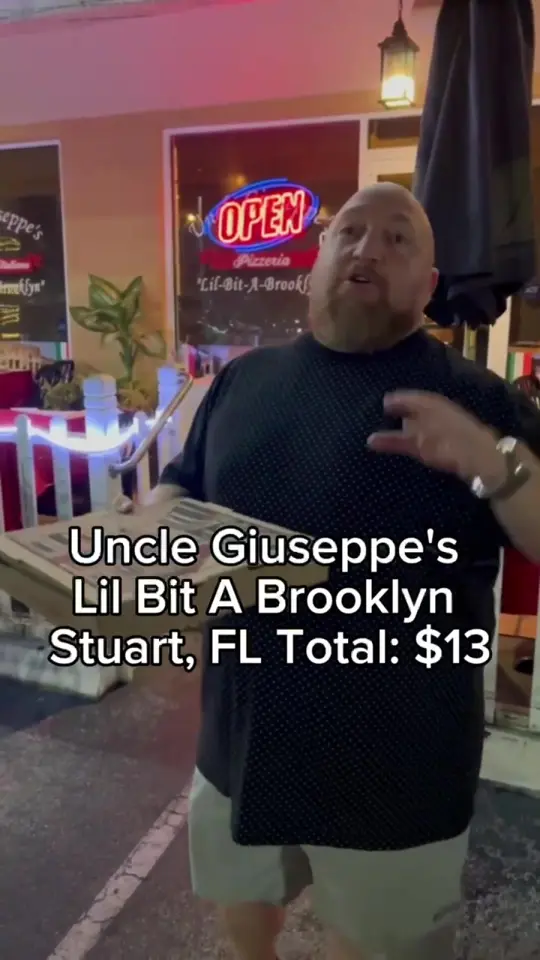 Uncle Giuseppe's Lil Bit A Brooklyn in Stuart showing pizza, review, video by baldy_eats on TikTok