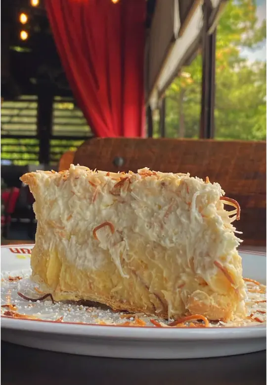 Uncle Jack's Meat House in Duluth showing dessert, coconut cream pie, video by ujacksmeathousepeachtree on TikTok
