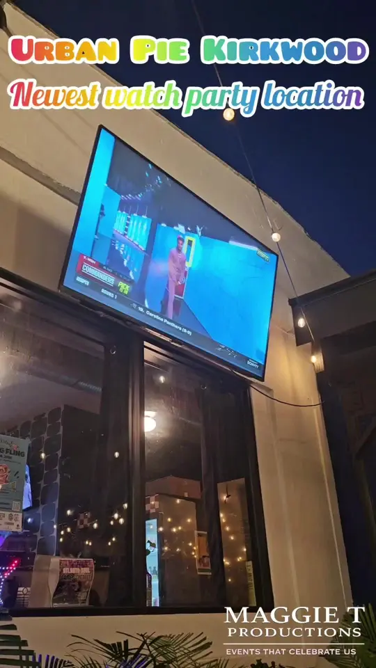 Urban Pie in Atlanta showing pizza, drinks, watch party, video by maggietproductions on TikTok