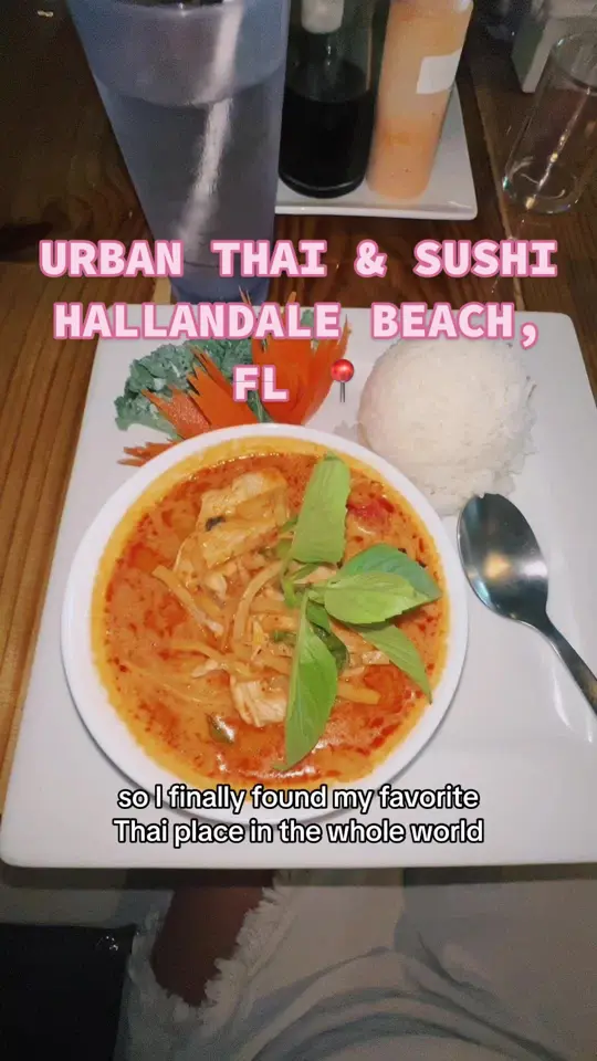 Urban Thai & Sushi in Hallandale Beach showing review, thai food, video by krystalaleya on TikTok