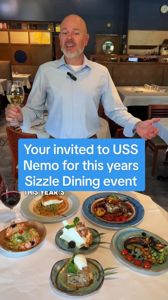 Uss Nemo Restaurant in Naples showing event, sizzle dining restaurant week, pre fixe menu, video by sizzledining on TikTok