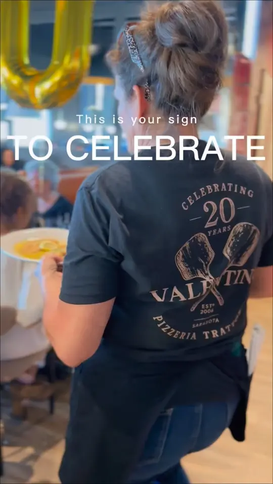 Valentino Pizzeria & Trattoria in Bradenton showing atmosphere, family dinner, birthday, anniversary, video by Valentino Pizzeria Trattoria on Facebook