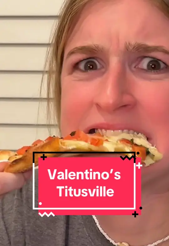 Valentino's Pizza in Titusville showing review, pizza, cannoli, video by acaicaitlin on TikTok