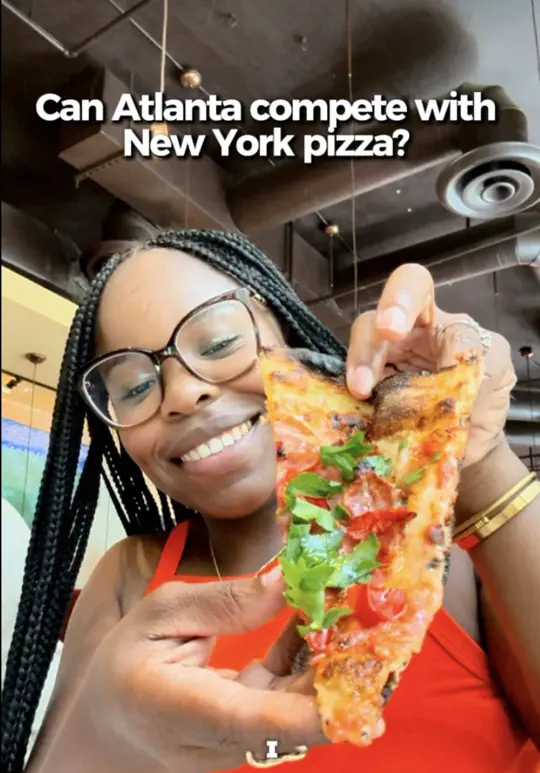 Varasano's Pizzeria - Buckhead in Atlanta showing pizza, sourdough crust, fresh herbs, bottomless cocktails, bottomless wine, video by justlaysh on TikTok