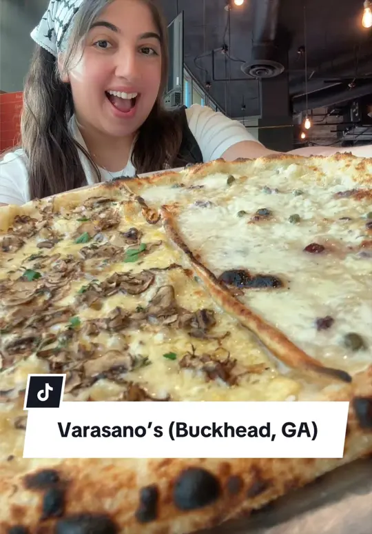 Varasano's Pizzeria - Buckhead in Atlanta showing pizza, video by turkifoodie on TikTok