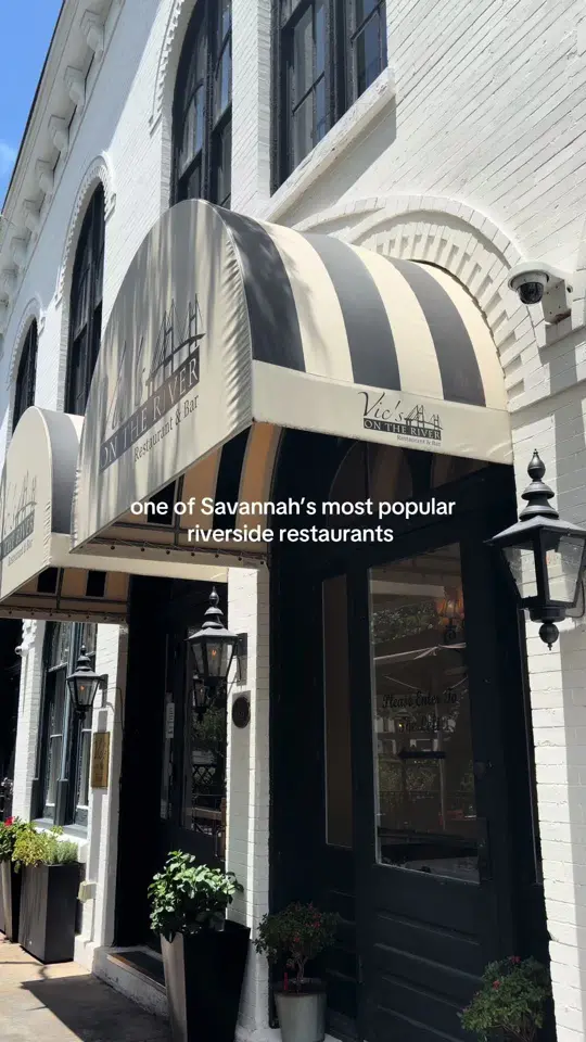 Vic's On the River in Savannah showing restaurant visit, savannah dining, video by katrina.chaf on TikTok