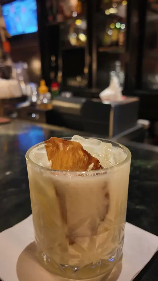 Victoria Falls Lounge in Lake Buena Vista showing cocktail, review, video by Lawren Cappelletti on YouTube
