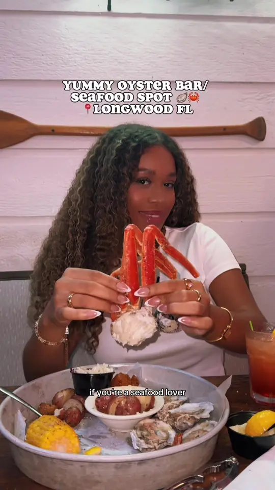  in Florida showing seafood, oysters, crab legs, video by orlandoqueen on TikTok