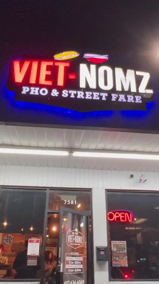 Viet-Nomz on University in Winter Park showing pho, brisket, video by crazyfood_usa on TikTok