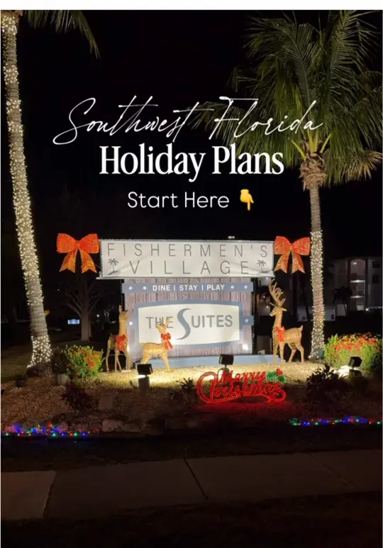 Village Brewhouse in Punta Gorda showing dinner, water view, holiday festivities, video by acsap on TikTok