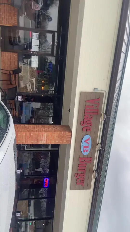 Village Burger in Woodstock showing burger, fries, cheese fries, video by astarte1 on TikTok