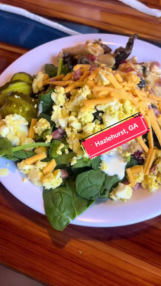Village Pizza in Hazlehurst showing pizza, salad bar, video by jessiejarrell_ on TikTok
