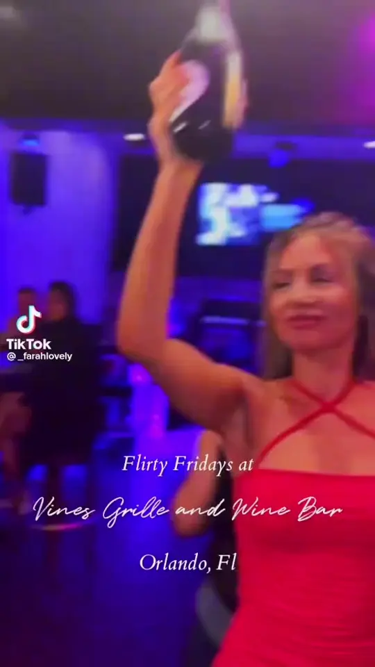 Vines Grille in Orlando showing event, flirt friday, video by vinesgrille on TikTok