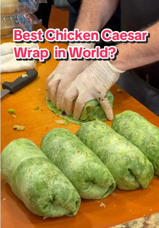 Vinny's in Miami showing wrap, chicken caesar wrap, video by jacksdiningroom on TikTok