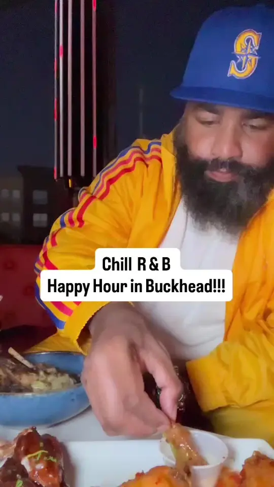 Vision Hookah Lounge in Atlanta showing happy hour, r&b music, rooftop lounge, video by atlantafoodguy on TikTok