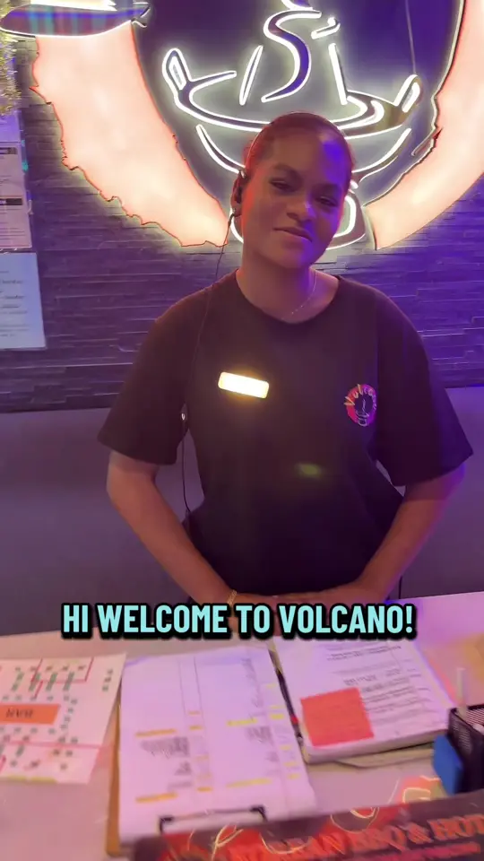 Volcano Hot Pot & BBQ I-Drive in Orlando showing restaurant visit, korean bbq, hot pot, video by volcano.kbbq.hollywood on TikTok