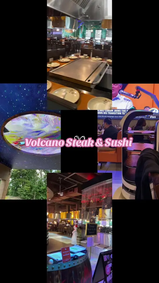 Volcano Steak & Sushi in Duluth showing review, visit, sushi, hibachi plates, sports, video by queenmimi04 on TikTok