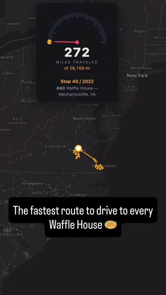 Waffle House in Albany showing visit, road trip, video by mbforrgis on TikTok
