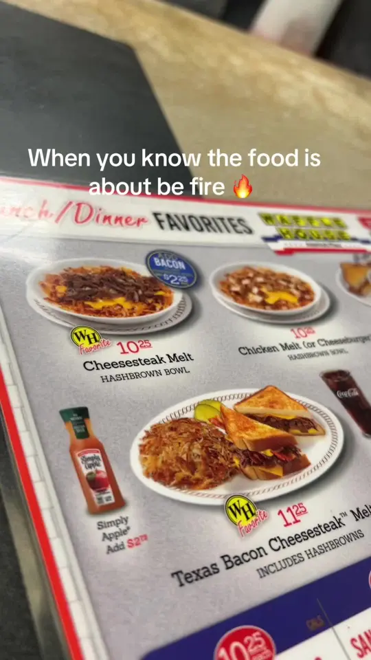 Waffle House in Dallas showing food, waffle house, video by korellemarie on TikTok