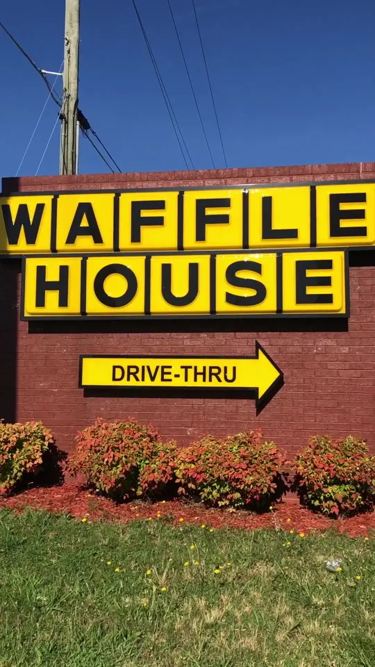 Waffle House in Lawrenceville showing visit, drive-thru, video by wafflehouse on TikTok