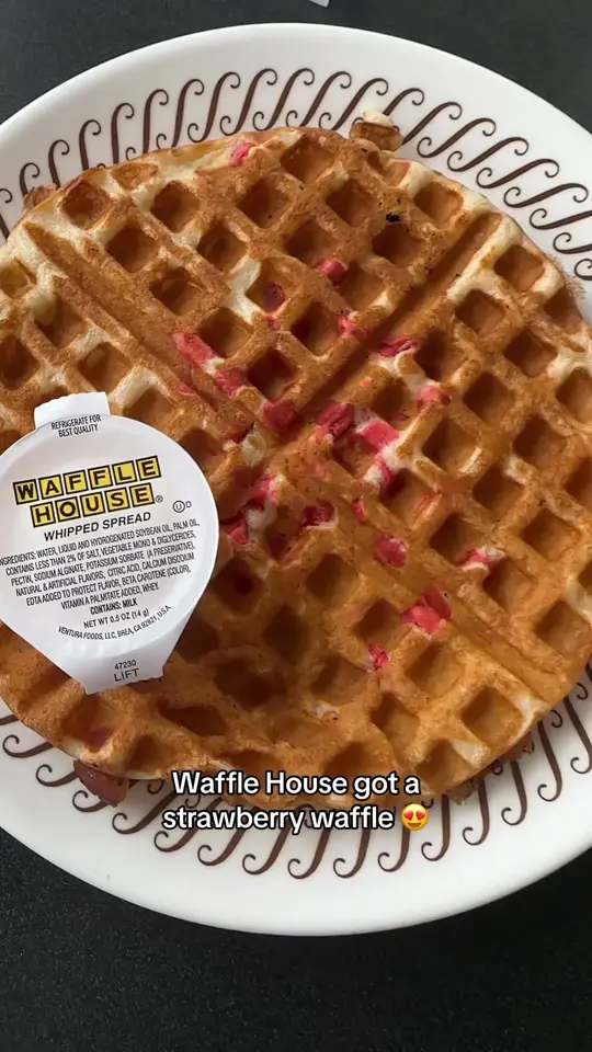 Waffle House in Monroe showing food, waffle, midnight snack, video by blondie.fro on TikTok