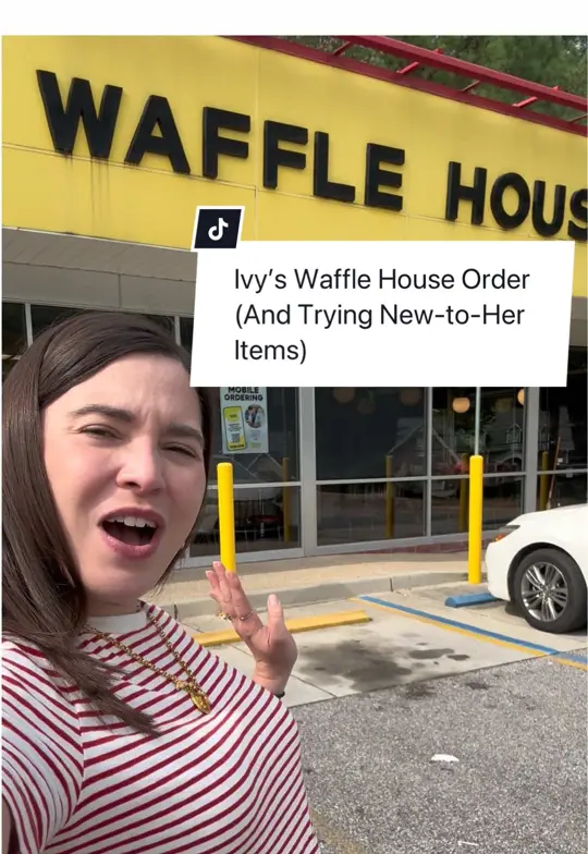 Waffle House in St Simons Island showing food review, patty melt, video by southern_living on TikTok