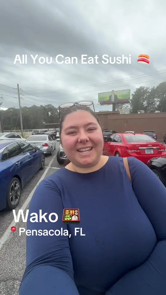 Wako Japanese Cuisine in Pensacola showing all you can eat sushi, video by sydnie_sinewe on TikTok