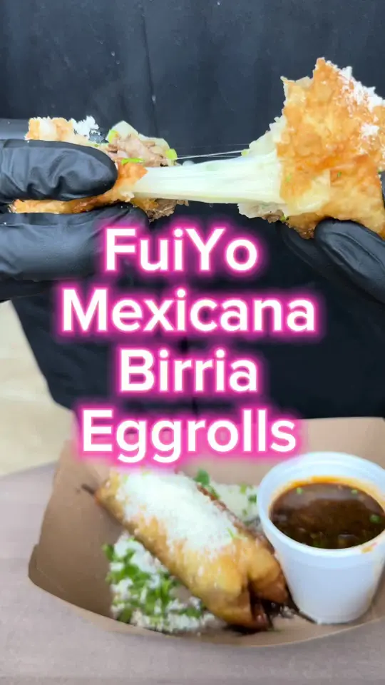 Walter's Tavern in Orlando showing birria eggrolls, broth, video by fuiyomexicana on TikTok