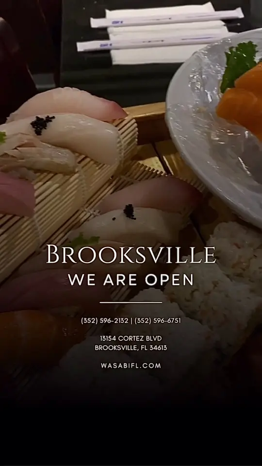 Wasabi Sushi & Grill in Brooksville showing restaurant, japanese food, sushi, ramen, hibachi, bao buns, video by Wasabi Japanese Sushi And Grill on Facebook