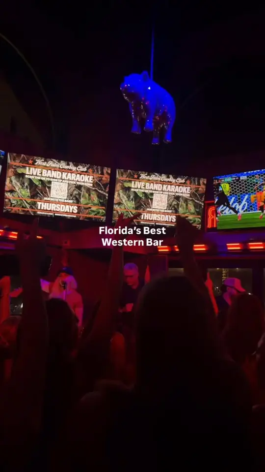 West Palm Cowboy Club in West Palm Beach showing food, cocktails, beer, live music, video by Max Eats Miami on Facebook