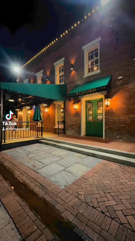 Wexford, Savannah's Irish Pub in Savannah showing restaurant, pub, live music, courtyard, video by Visit Savannah on Facebook